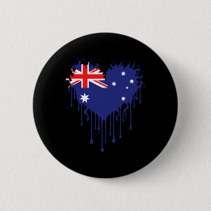 Chapa Redonda De 5 Cm Diseño de bandera del corazón de Australia por got