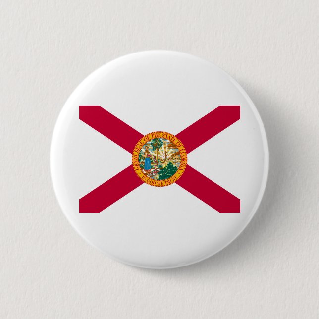 Chapa Redonda De 5 Cm Diseño de bandera del estado de Florida (Anverso)