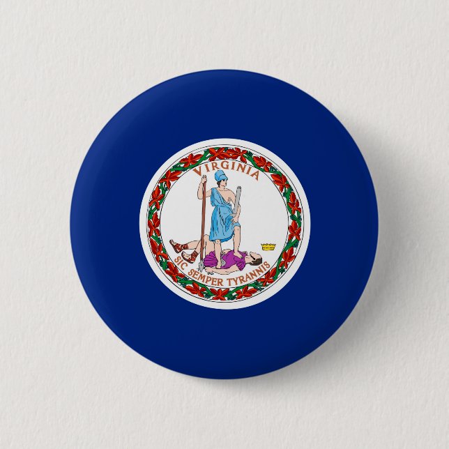 Chapa Redonda De 5 Cm Diseño de bandera del estado de Virginia (Anverso)