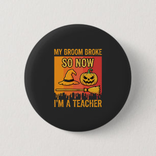 Chapa Redonda De 5 Cm Diseño de bruja divertida profesora de Halloween m