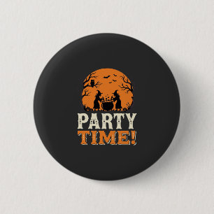 Chapa Redonda De 5 Cm Diseño de caldero de bruja de Halloween Party Time