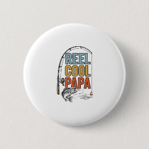 Chapa Redonda De 5 Cm Diseño de camisa de pesca Reel Cool Papa_1