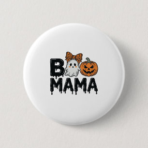 Chapa Redonda De 5 Cm Diseño de camiseta Boo Mama Halloween Fantasma Cal