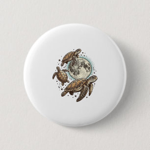 Chapa Redonda De 5 Cm Diseño de camiseta con grabado de tortuga marina d