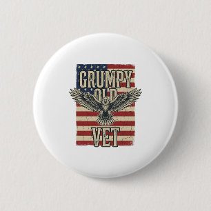 Chapa Redonda De 5 Cm Diseño de camiseta de águila patriota gruñón viejo