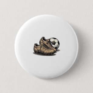 Chapa Redonda De 5 Cm Diseño de camiseta de botas de fútbol y balón vint