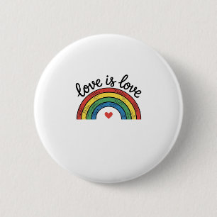 Chapa Redonda De 5 Cm Diseño de camiseta de corazón de arcoíris vintage