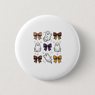 Chapa Redonda De 5 Cm Diseño de camiseta de fantasmas y lazos de Hallowe