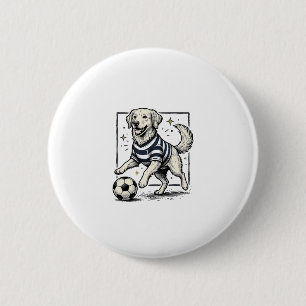 Chapa Redonda De 5 Cm Diseño de camiseta de grabado de perro de fútbol v