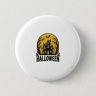 Chapa Redonda De 5 Cm Diseño de camiseta de Halloween de casa embrujada 