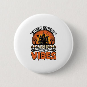 Chapa Redonda De 5 Cm Diseño de camiseta de Halloween Vibraciones Brujas