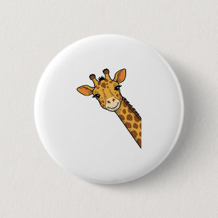 Chapa Redonda De 5 Cm Diseño de camiseta de jirafa que se asoma con grab