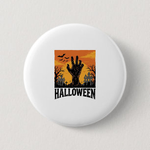 Chapa Redonda De 5 Cm Diseño de camiseta de mano de zombie de cementerio