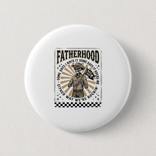 Chapa Redonda De 5 Cm Diseño de camiseta de papá vaquero esqueleto vinta