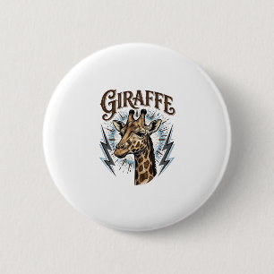 Chapa Redonda De 5 Cm Diseño de camiseta de rayo de jirafa grabada vinta