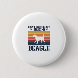Chapa Redonda De 5 Cm Diseño de camiseta de terapia de perro Beagle vint