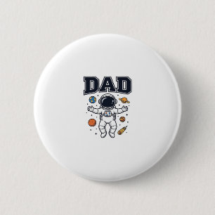 Chapa Redonda De 5 Cm Diseño de camiseta vectorial de astronauta padre_1