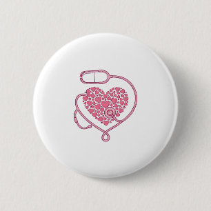 Chapa Redonda De 5 Cm Diseño de camiseta vectorial de estetoscopio de co