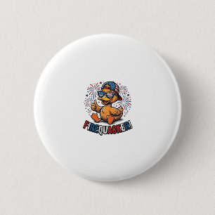 Chapa Redonda De 5 Cm Diseño de camiseta vintage de pato patriótico Fire