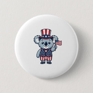 Chapa Redonda De 5 Cm Diseño de camiseta vintage vector koala patriótico