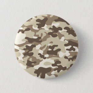 Chapa Redonda De 5 Cm Diseño de Camo Marrón