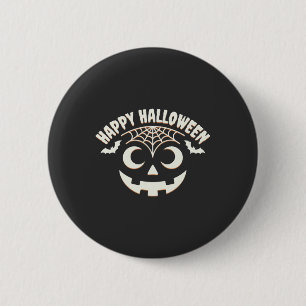 Chapa Redonda De 5 Cm Diseño de cara de Jack-O-Lantern de Halloween feli