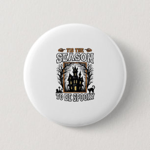 Chapa Redonda De 5 Cm Diseño de Casa Embrujada de Temporada Espeluznante