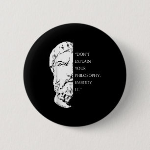 Chapa Redonda De 5 Cm Diseño De Cita Filosófica Estatua _ Epictetus Sabi