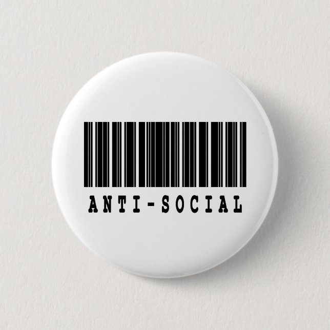 Chapa Redonda De 5 Cm diseño de código de barras antisocial (Anverso)
