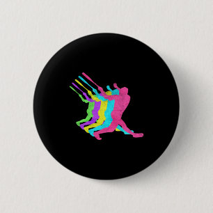 Chapa Redonda De 5 Cm Diseño de colores de los 80 de jonrón de béisbol
