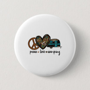 Chapa Redonda De 5 Cm Diseño de corazón con signo de paz de leopardo par