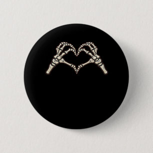 Chapa Redonda De 5 Cm Diseño de Corazones de Mano de Esqueleto