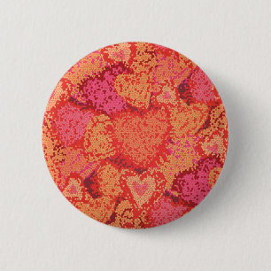 Chapa Redonda De 5 Cm Diseño de corazones en mosaico lindos