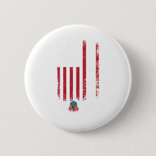 Chapa Redonda De 5 Cm Diseño de cosecha de bandera estadounidense, águil
