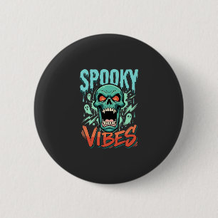 Chapa Redonda De 5 Cm Diseño de cráneo de fantasma de Halloween Vibracio