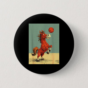 Chapa Redonda De 5 Cm Diseño de dibujos animados divertidos de baloncest