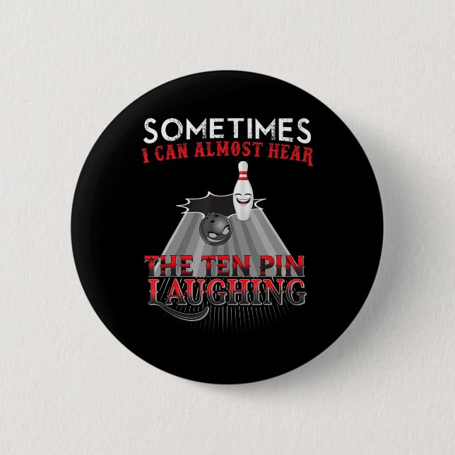 Chapa Redonda De 5 Cm Diseño de Diez pines para bolas divertidas (Anverso)