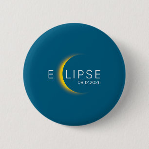 Chapa Redonda De 5 Cm Diseño de Eclipse Solar Total Eclipse Solar