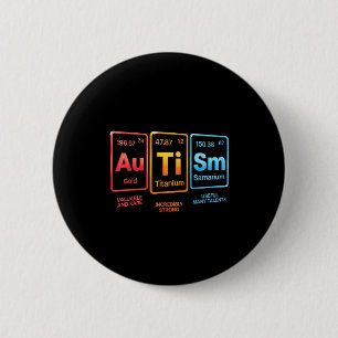 Chapa Redonda De 5 Cm Diseño de Elemento de Ciencia del Autismo Inspirad