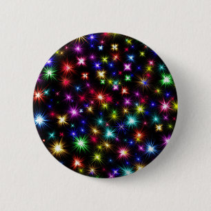 Chapa Redonda De 5 Cm Diseño de Fuegos Artificiales de Estrellas Colorid