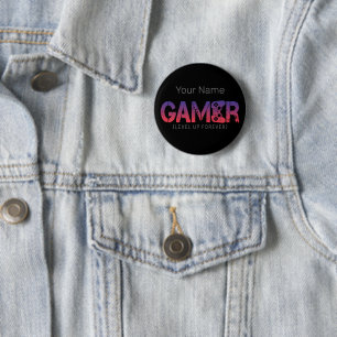 Chapa Redonda De 5 Cm Diseño de Gamepad de vintage de nivel superior par