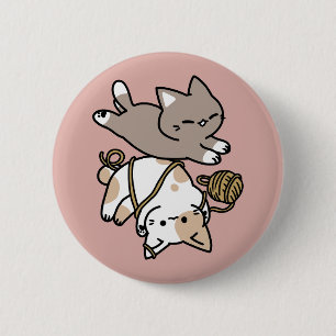 Chapa Redonda De 5 Cm Diseño de gatos lindos y juguetones – Arte diverti