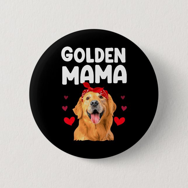 Chapa Redonda De 5 Cm Diseño de Golden Retriever para las mujeres de mam (Anverso)