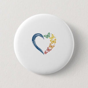 Chapa Redonda De 5 Cm Diseño de grabado vintage de corazón de mariposa a