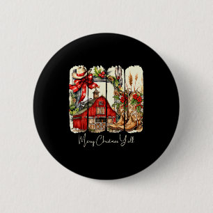 Chapa Redonda De 5 Cm Diseño de granero occidental Feliz Navidad para to