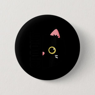Chapa Redonda De 5 Cm Diseño de Halloween de gato negro lindo y espeluzn