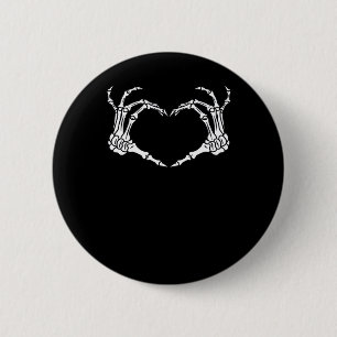 Chapa Redonda De 5 Cm Diseño de Halloween en Skeleton Hand Heart