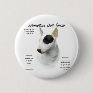 Chapa Redonda De 5 Cm Diseño de historia de Bull Terrier en miniatura