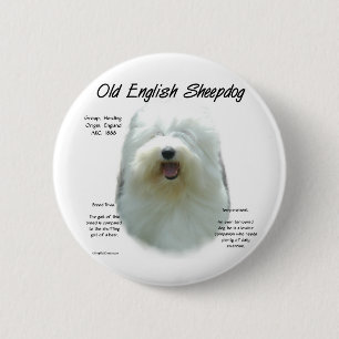 Chapa Redonda De 5 Cm Diseño de historia de Sheepdog en inglés