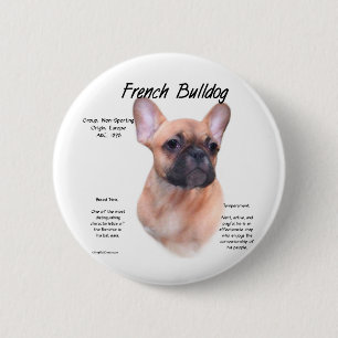 Chapa Redonda De 5 Cm Diseño de historia del Bulldog francés